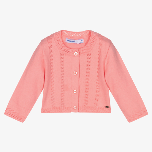 Mayoral-Girls Pink Knitted Cardigan | Childrensalon Outlet