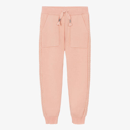 Mayoral-Girls Pink Knitted Joggers | Childrensalon Outlet