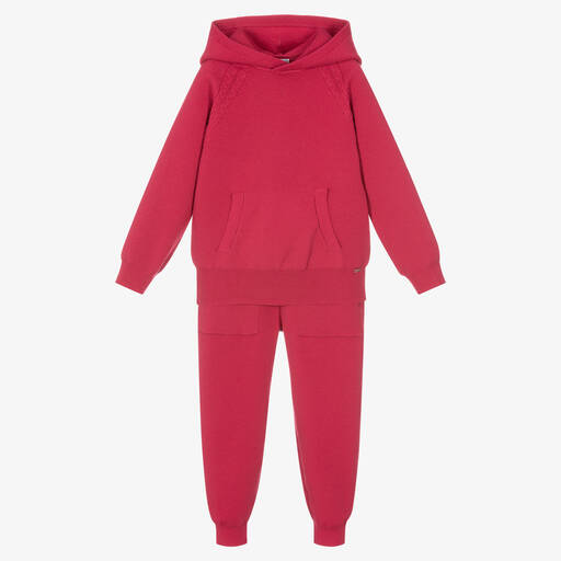 Mayoral-Розовый вязаный спортивный костюм | Childrensalon Outlet