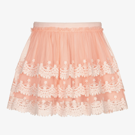 Mayoral-Girls Pink Lace & Tulle Skirt | Childrensalon Outlet