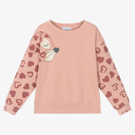 Mayoral-Rosa Leoparden-Sweatshirt (M) | Childrensalon Outlet