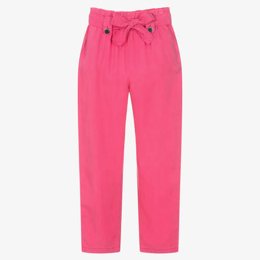 Mayoral-Girls Pink Lyocell Trousers | Childrensalon Outlet