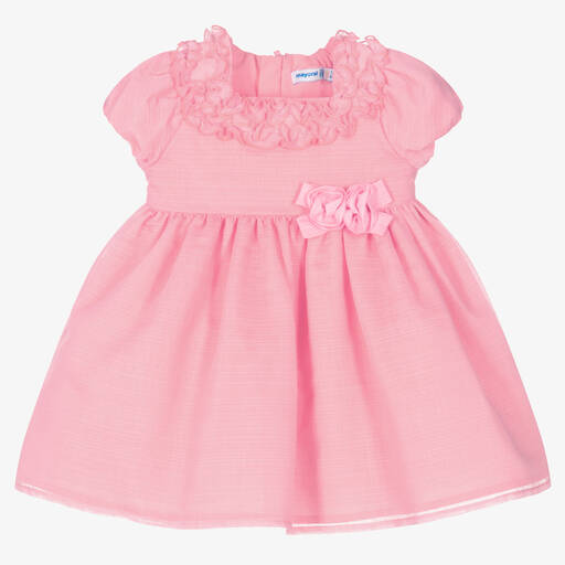 Mayoral-Girls Pink Organza Dress | Childrensalon Outlet