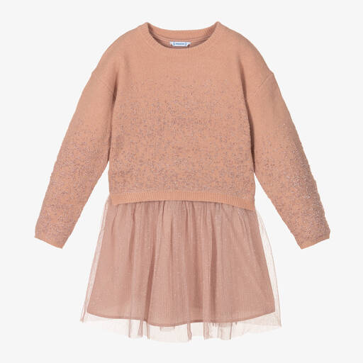 Mayoral-Розовый свитер и платье для девочек | Childrensalon Outlet