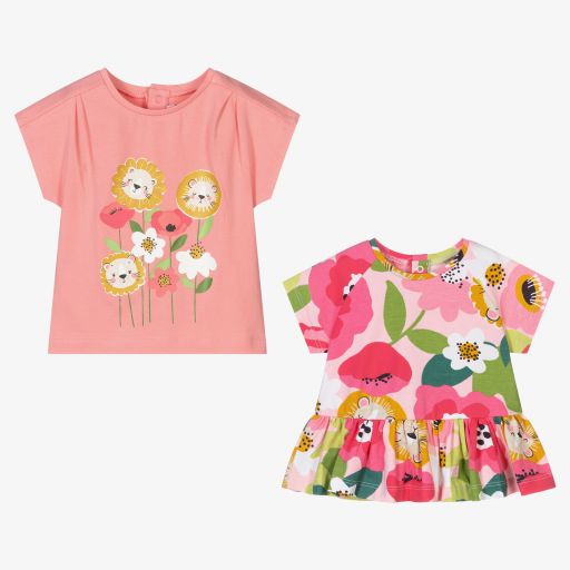 Mayoral-Girls Pink T-Shirts (2 Pack) | Childrensalon Outlet