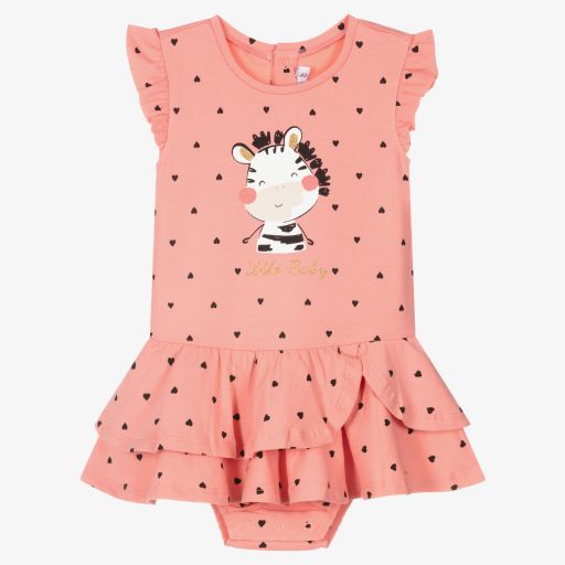Mayoral-Розовое платье с зеброй для девочек | Childrensalon Outlet