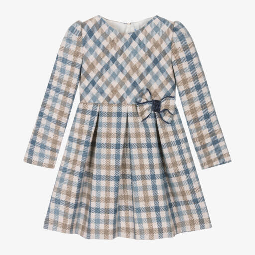 Mayoral-Girls Plaid Blue Dress | Childrensalon Outlet
