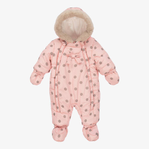 Mayoral-Розовый утепленный зимний комбинезон | Childrensalon Outlet