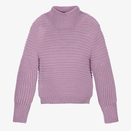 Mayoral-Girls Purple Knitted Sweater | Childrensalon Outlet