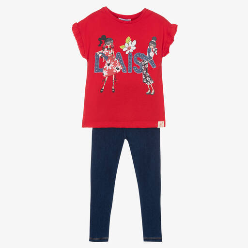 Mayoral-Girls Red & Blue Leggings Set | Childrensalon Outlet