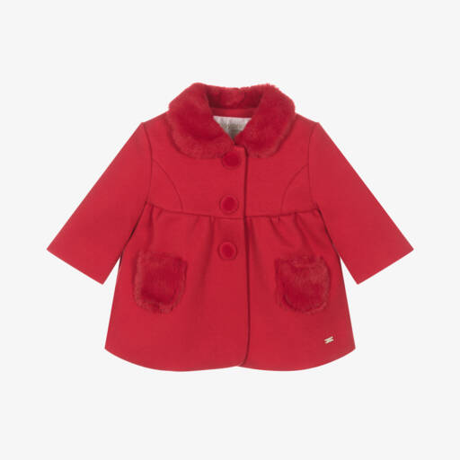 Mayoral Newborn-معطف كلاسيكي أطفال بناتي لون أحمر | Childrensalon Outlet