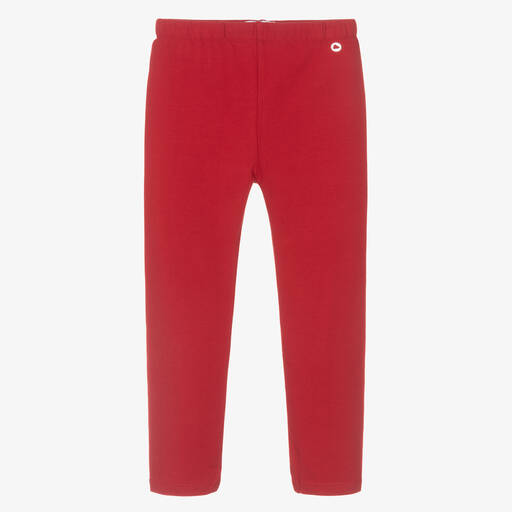 Mayoral-Girls Red Cotton Leggings | Childrensalon Outlet