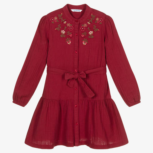 Mayoral-Rotes Kleid mit Stickerei (M) | Childrensalon Outlet