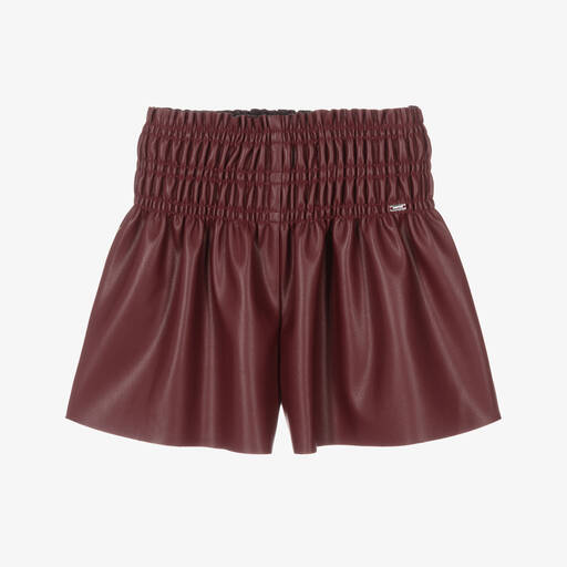 Mayoral-Girls Red Faux Leather Shorts | Childrensalon Outlet