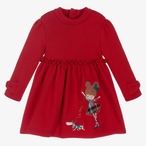 Mayoral-Girls Red Knitted Dress | Childrensalon Outlet