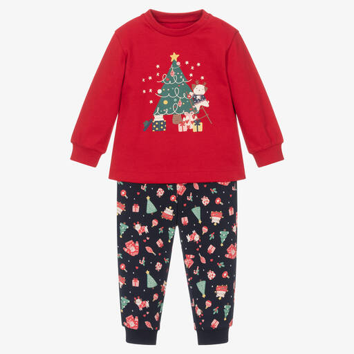 Mayoral-Pyjama de Noël rouge et bleu marine | Childrensalon Outlet