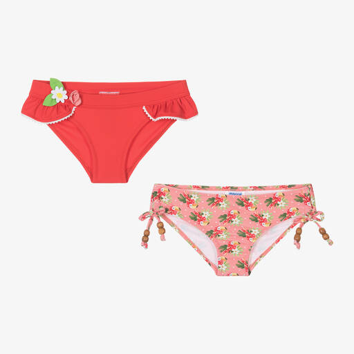 Mayoral-Girls Red & Pink Bikini Bottoms (2 Pack) | Childrensalon Outlet