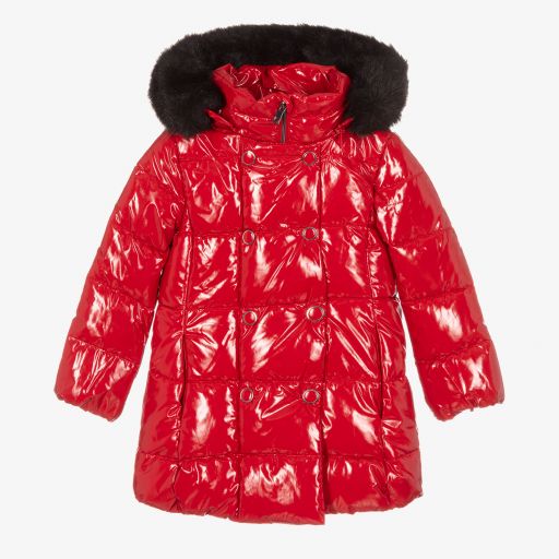 Mayoral-Girls Red Puffer Coat | Childrensalon Outlet