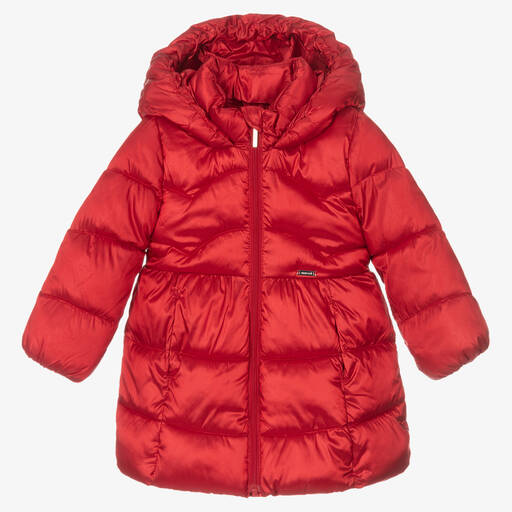 Mayoral-Girls Red Puffer Coat | Childrensalon Outlet