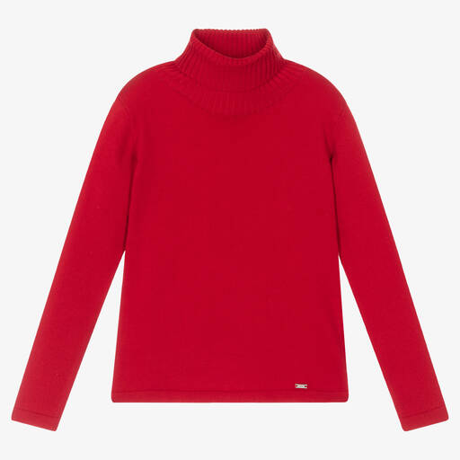 Mayoral-Girls Red Roll Neck Top | Childrensalon Outlet