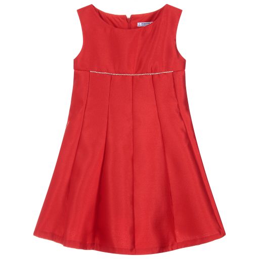 Mayoral-Girls Red Satin Dress | Childrensalon Outlet