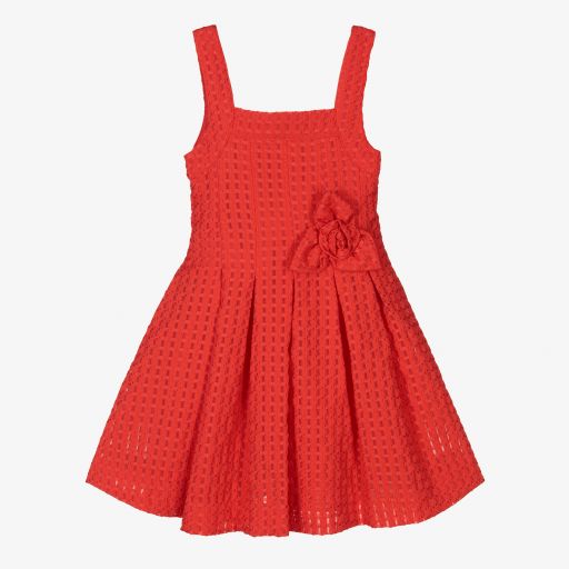 Mayoral-Красное платье без рукавов для девочек | Childrensalon Outlet