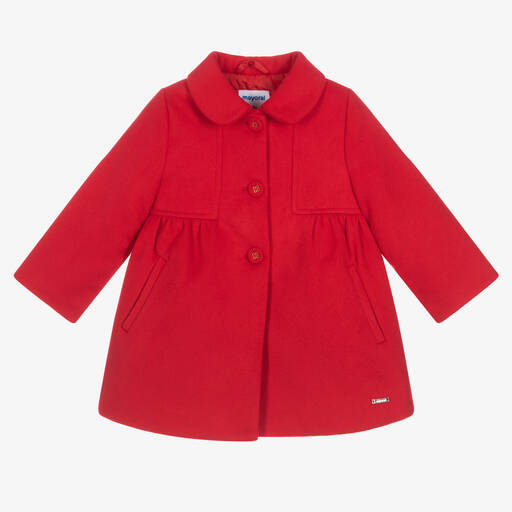 Mayoral-Girls Red Traditional Coat | Childrensalon Outlet