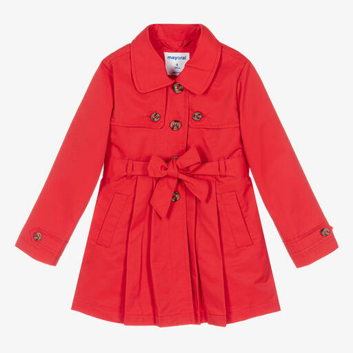 Mayoral-Красный тренч для девочек | Childrensalon Outlet