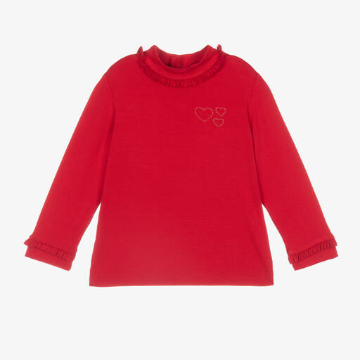 Mayoral-Girls Red Turtleneck Top | Childrensalon Outlet