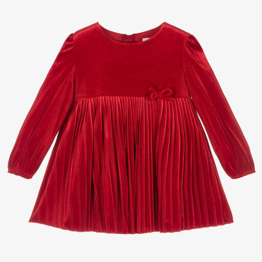 Mayoral-Girls Red Velour Dress | Childrensalon Outlet