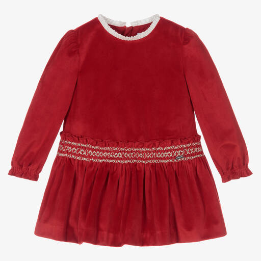 Mayoral-Girls Red Velvet Dress | Childrensalon Outlet
