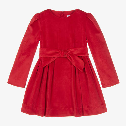 Mayoral-فستان مخمل لون أحمر | Childrensalon Outlet