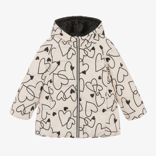 Mayoral-Girls Reversible Heart Print Jacket | Childrensalon Outlet
