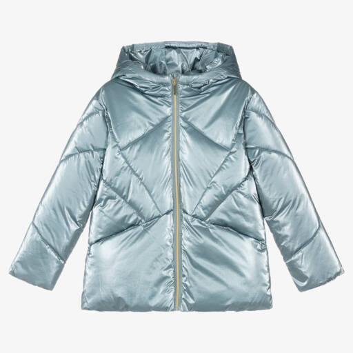Mayoral-Голубой пуховик с капюшоном | Childrensalon Outlet