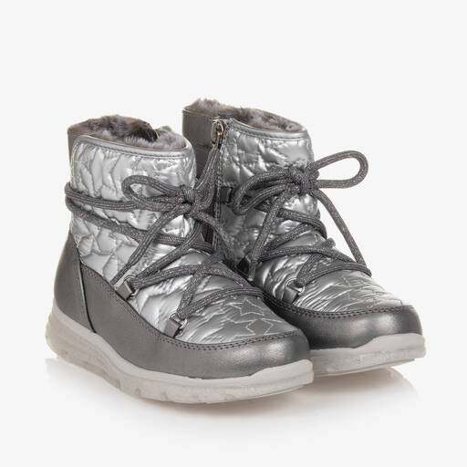 Mayoral-Girls Silver Star Quilted Snow Boots | Childrensalon Outlet