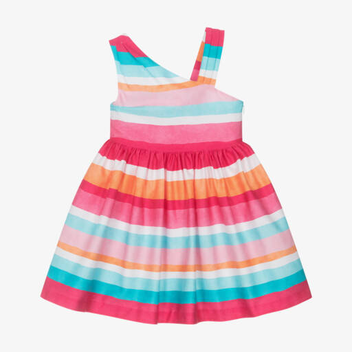 Mayoral-Girls Soft Cotton Striped Frock | Childrensalon Outlet