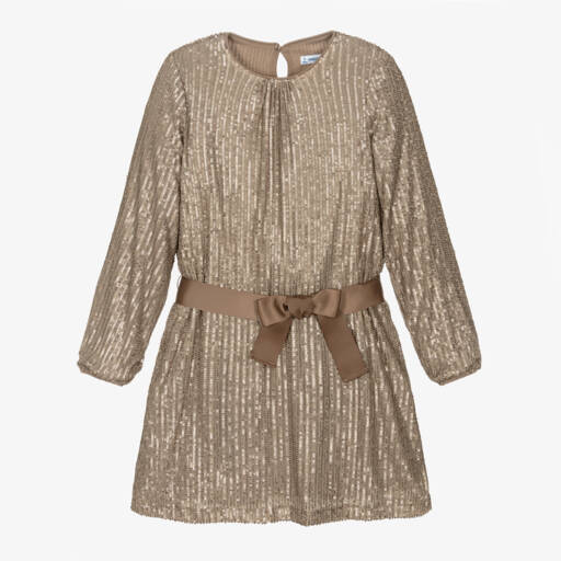 Mayoral-Girls Sparkling Gold Party Dress | Childrensalon Outlet