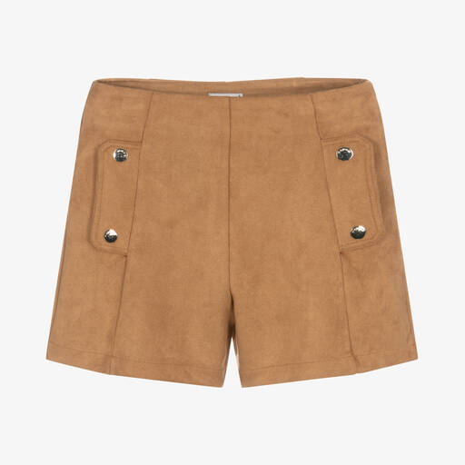 Mayoral-Short camel en suédine Fille | Childrensalon Outlet