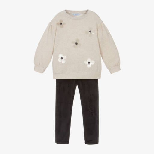 Mayoral-Girls Velour Leggings and Sweatshirt Set | Childrensalon Outlet