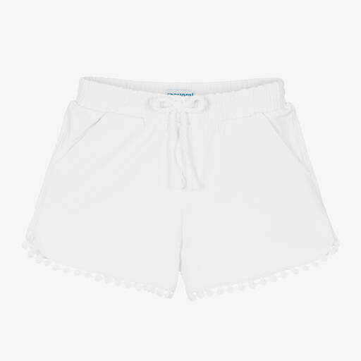 Mayoral-Girls White Cotton Jersey Shorts | Childrensalon Outlet