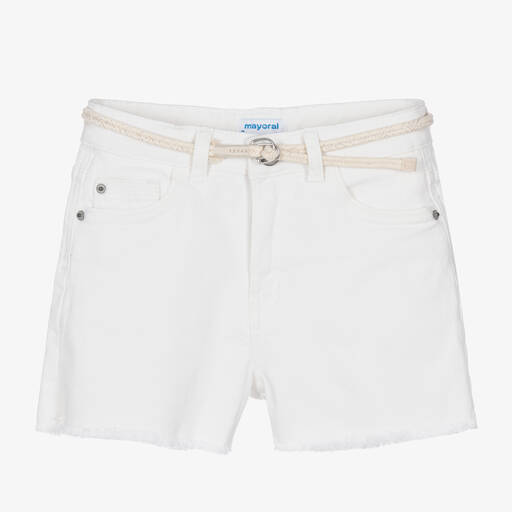 Mayoral-Girls White Denim Shorts | Childrensalon Outlet