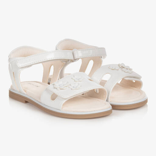 Mayoral-Girls White Patent Velcro Sandals | Childrensalon Outlet