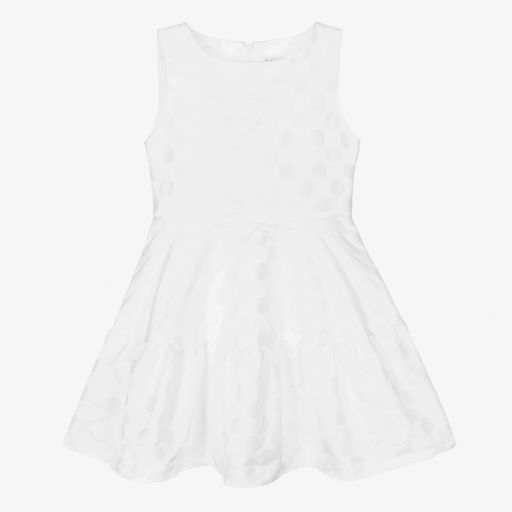 Mayoral-Girls White Polka Dot Dress | Childrensalon Outlet