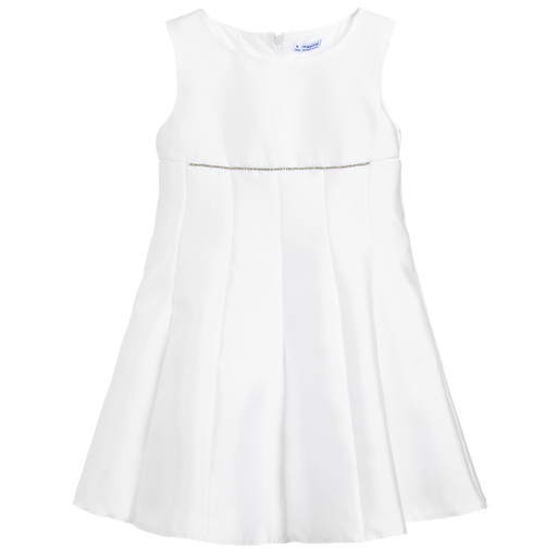 Mayoral-Girls White Satin Dress | Childrensalon Outlet