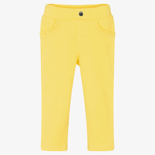 Mayoral-Girls Yellow Cotton Jeggings | Childrensalon Outlet
