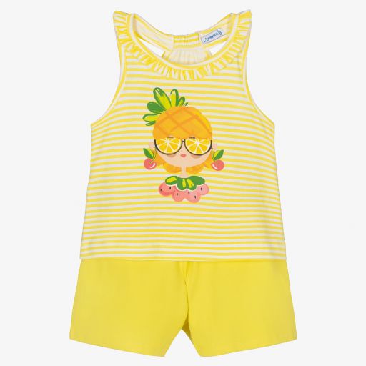 Mayoral-Gelbes Shorts-Set für Mädchen | Childrensalon Outlet