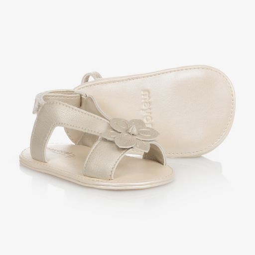 Mayoral Newborn-Gold Pre-Walker Sandals | Childrensalon Outlet