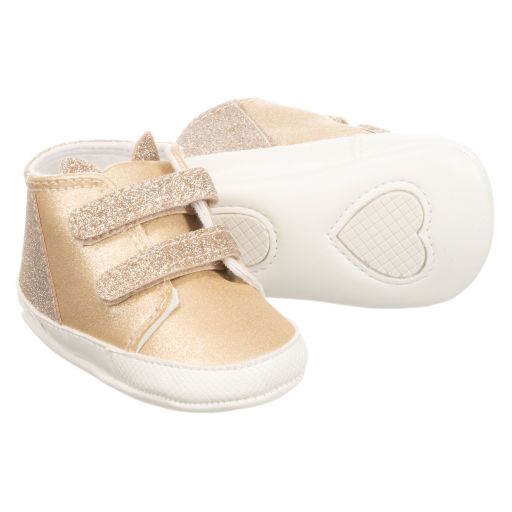 Mayoral Newborn-Goldfarbene Krabbelturnschuhe | Childrensalon Outlet