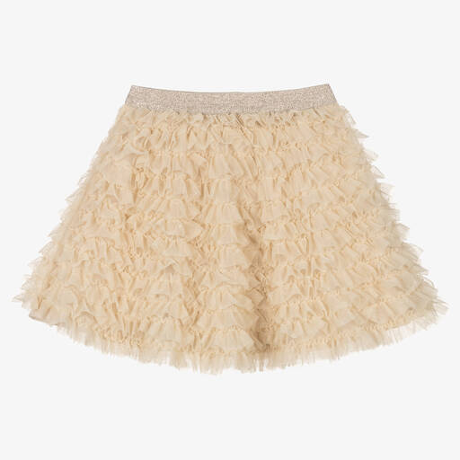 Mayoral-Gold Ruffled Tulle Skirt | Childrensalon Outlet