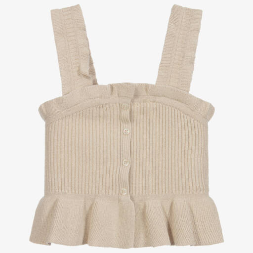 Mayoral-توب فيسكوز مستدام محبوك لون ذهبي للبنات | Childrensalon Outlet